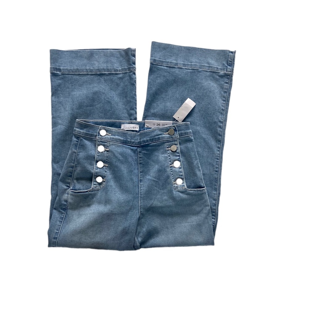 Ann Taylor Loft Wide Leg Crop Jeans Size 2 - Picture 5 of 10